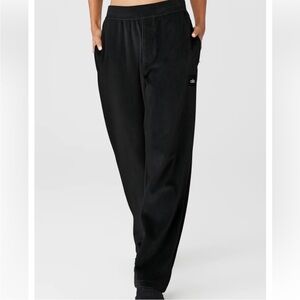 Alo Yoga Unisex Black Velour Baller Pants Large